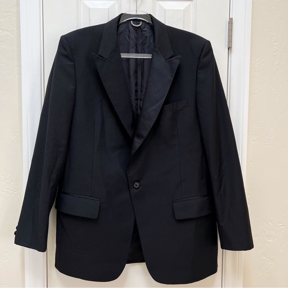 Dior Tuxedo Jacket Satin Lapels Made in USA Prom Wedding Party Formal Gala - Picture 2 of 14